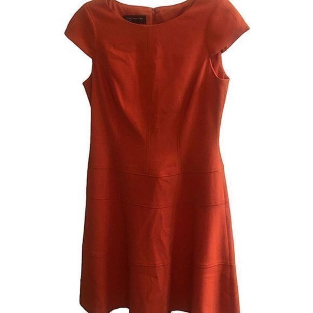 Jones New York  Orange‎ Cap Sleeve Zipper Back Lined Sheath Dress EUC Size 10P